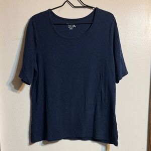 Time and Tru Dark Blue Short Sleeve Tee
